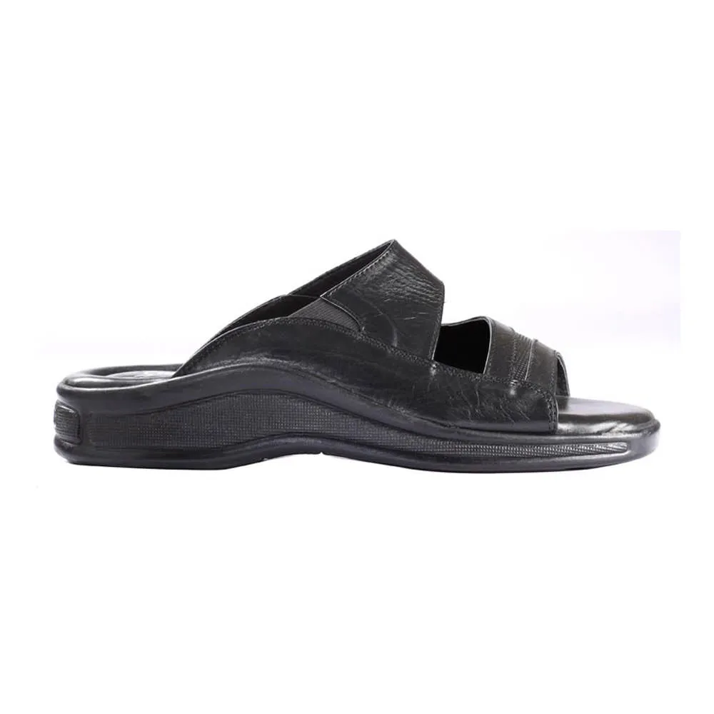 Coolers Casual Black Slippers For Men 2050-06 By Liberty Eva Midsole Leather Quality