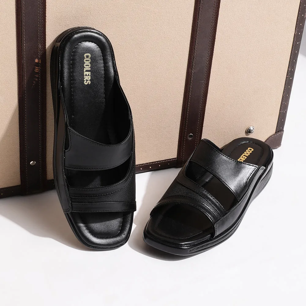 Minimal Drop Profile Coolers Casual Black Slippers For Men 2050-06 By Liberty