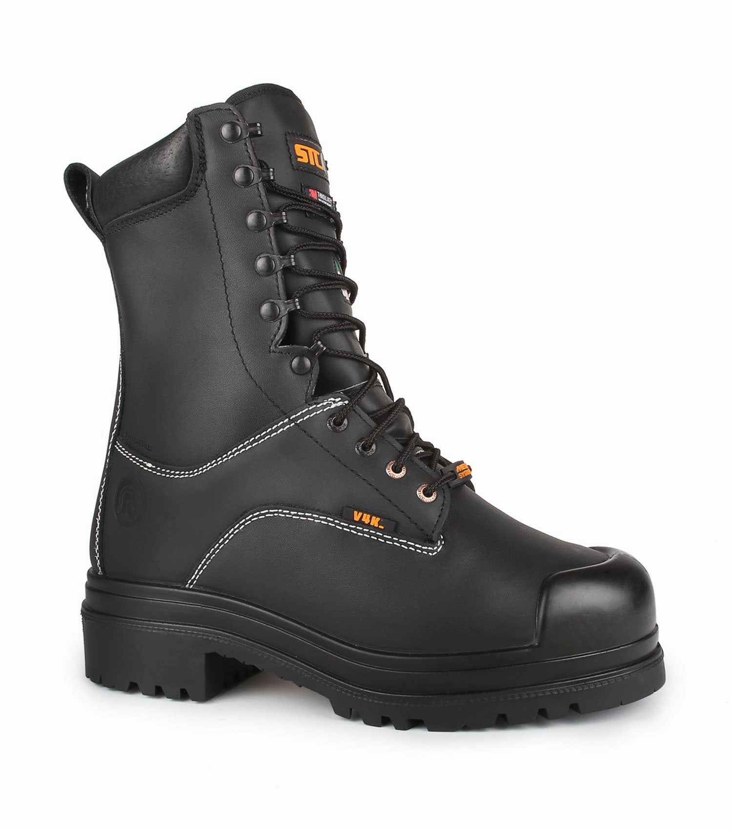 running on a dirt path Hardrock, Black | 10" Leather Work Boots | Internal Metguard