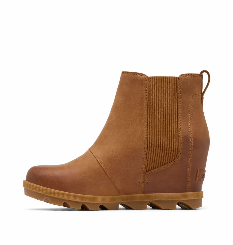 Sorel Women's Joan Rhapsody Chelsea Wedge - Velvet Tan/Gum Fire Glow Sophisticated Style