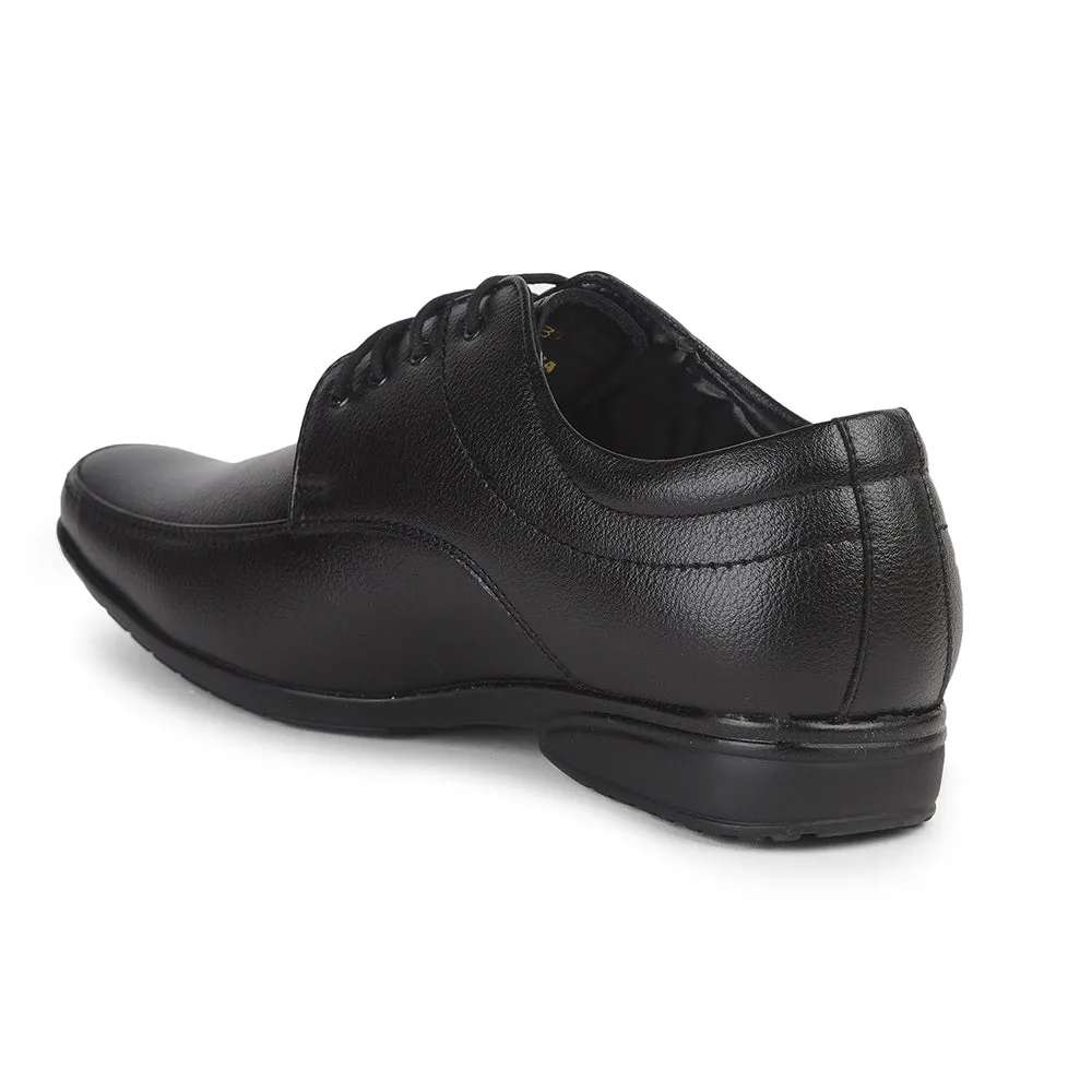 Non Chafing Tongue Continuous Flex Sole Fortune Black Formal Lace Up Shoes For Men Uvl-33 By Liberty