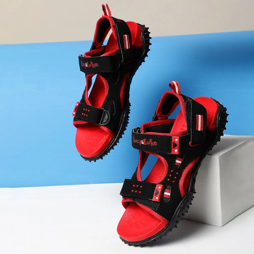 Lucy & Luke (Black) Casual Sandal For Kids SPLENDOR By Liberty Airflow Optimized Mesh Tear Resistant Mesh