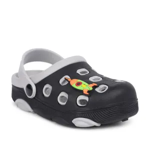 Lucy & Luke Black Casual Slingback Clogs For Kids LPMXT-823 By Liberty Safety - enhancing Motion Guidance