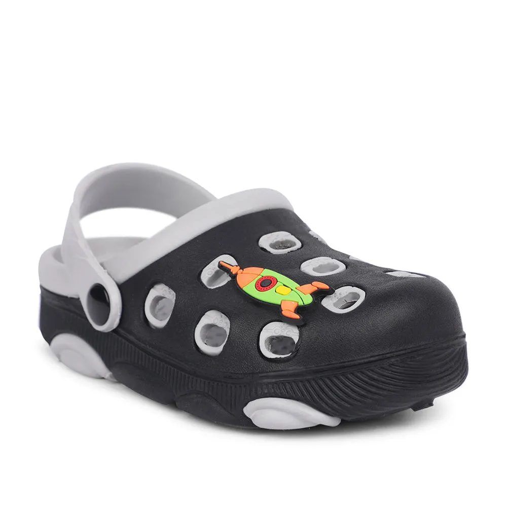 Lucy & Luke Black Casual Slingback Clogs For Kids LPMXT-823 By Liberty Safety - enhancing Motion Guidance