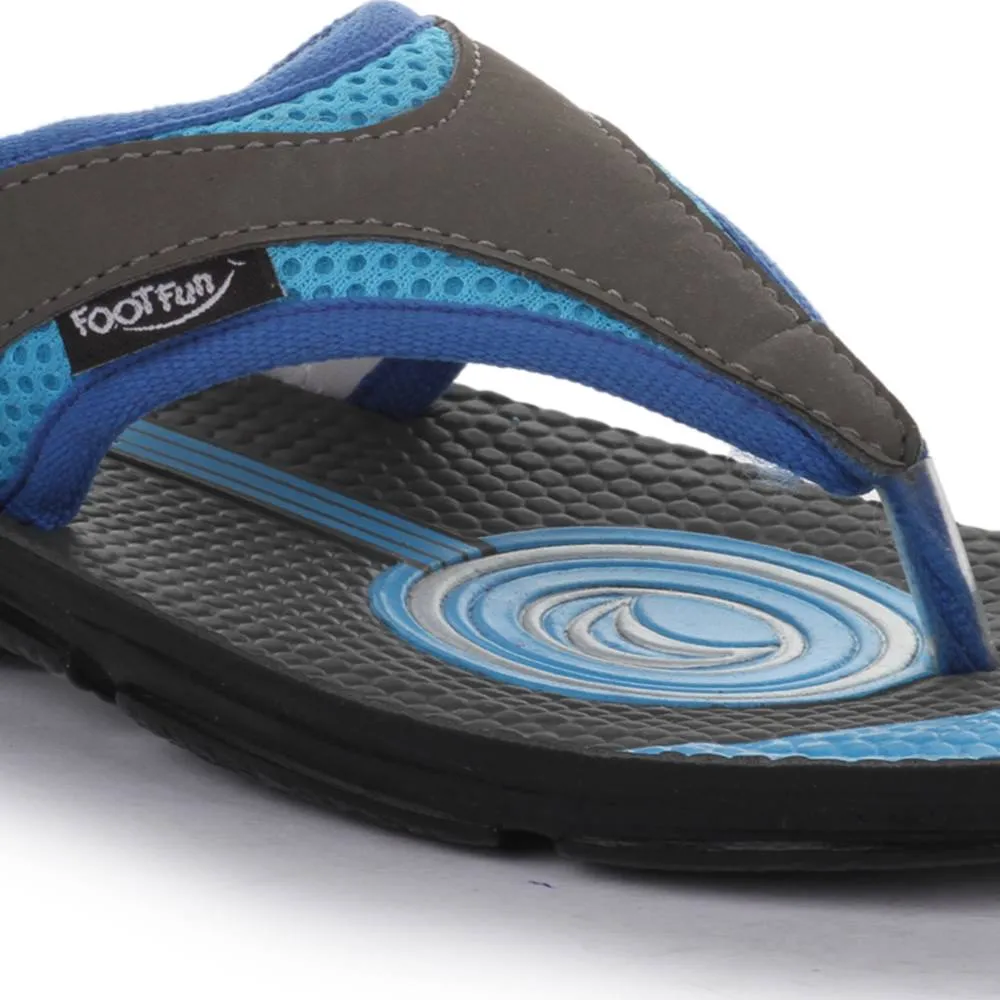single - colored Lucy & Luke (Blue) Casual Flip Flop For Kids EASTON By Liberty