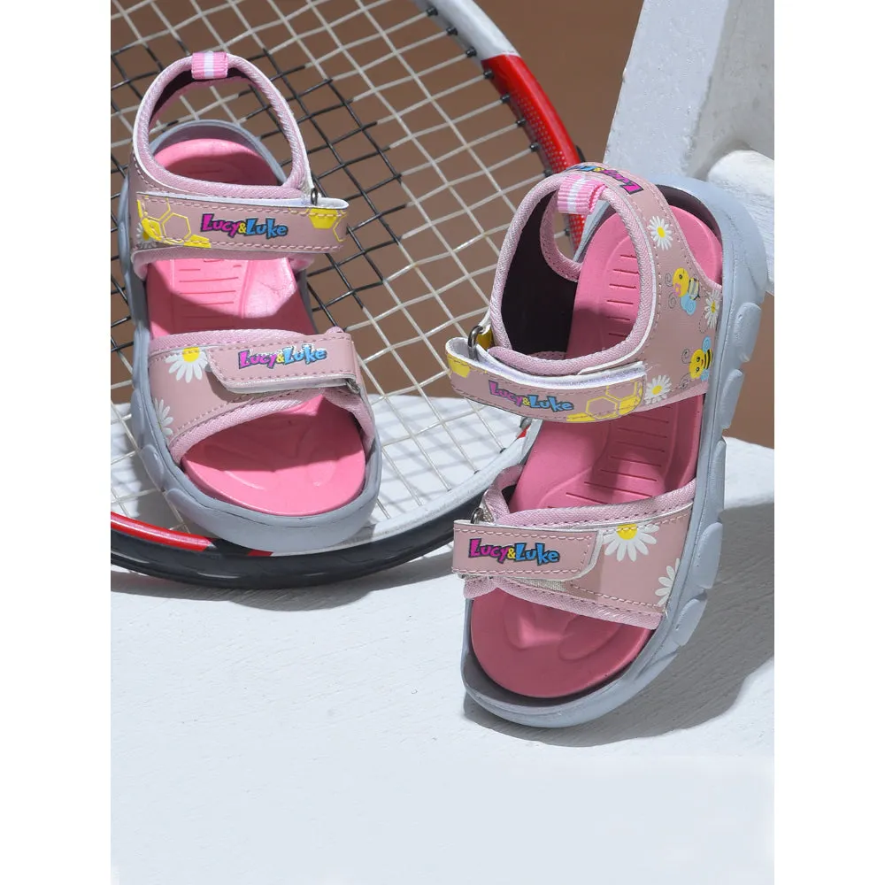 Torsion Resistance Plate Lucy & Luke Casual Pink Sandal For Kids FLYNN-41 By Liberty