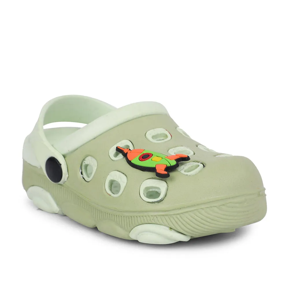 pair Lucy & Luke Green Casual Slingback Clogs For Kids LPMXT-823 By Liberty