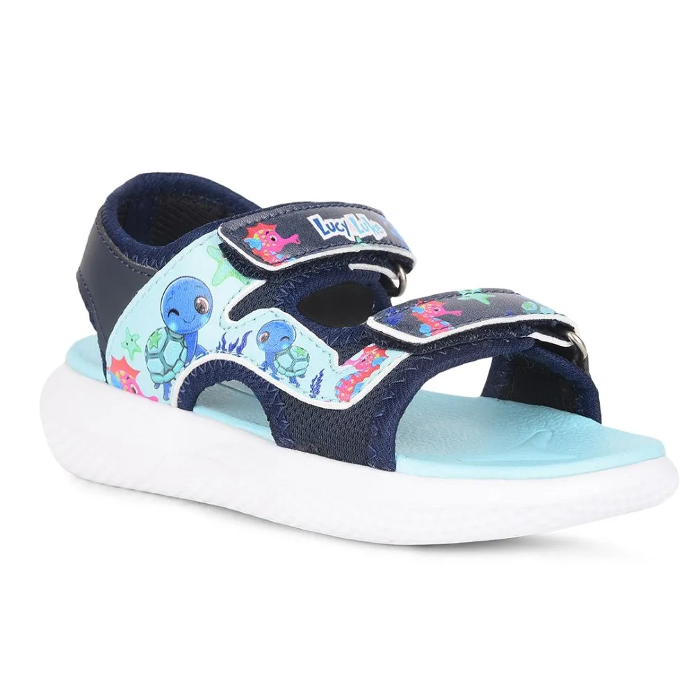 Lucy & Luke  Navy Blue Casual Sandal For Kids HIPPO-51 By Liberty gel inserts mesh materials