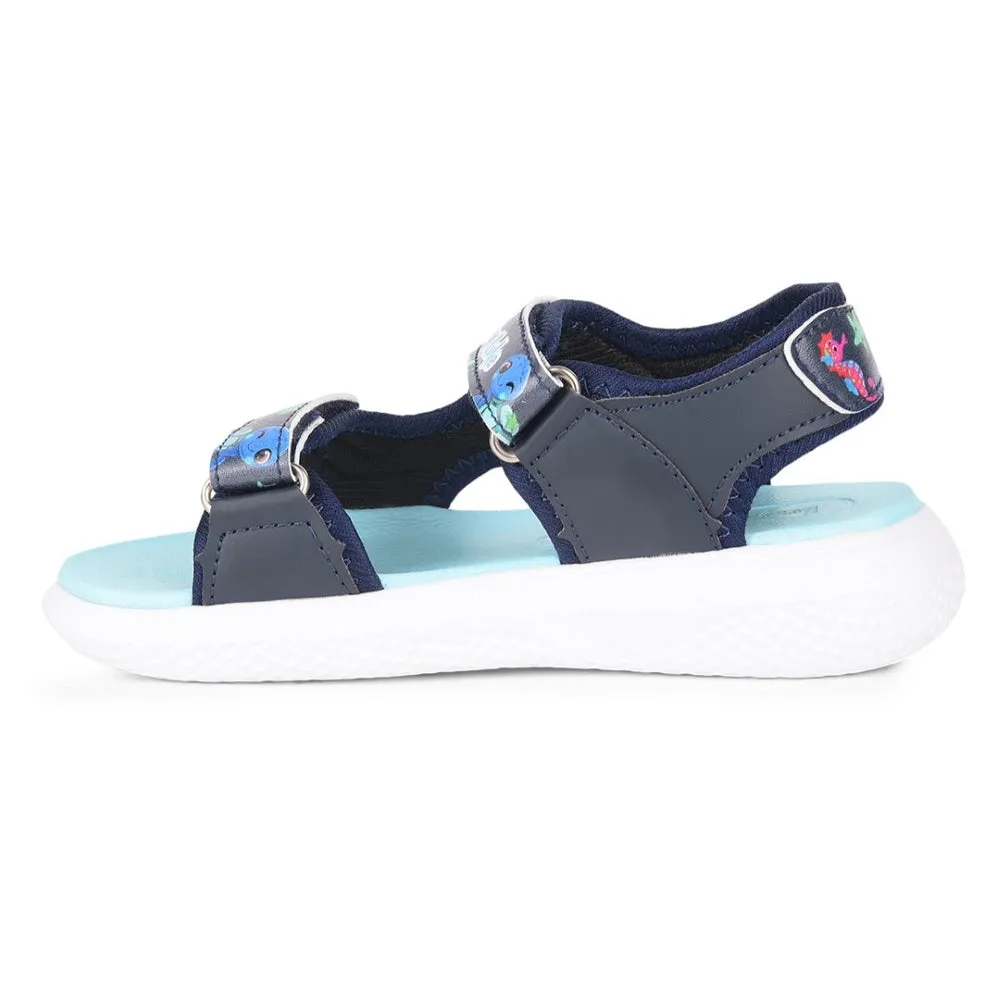 Lucy & Luke  Navy Blue Casual Sandal For Kids HIPPO-51 By Liberty half - size available shoes comfort - conscious shoes