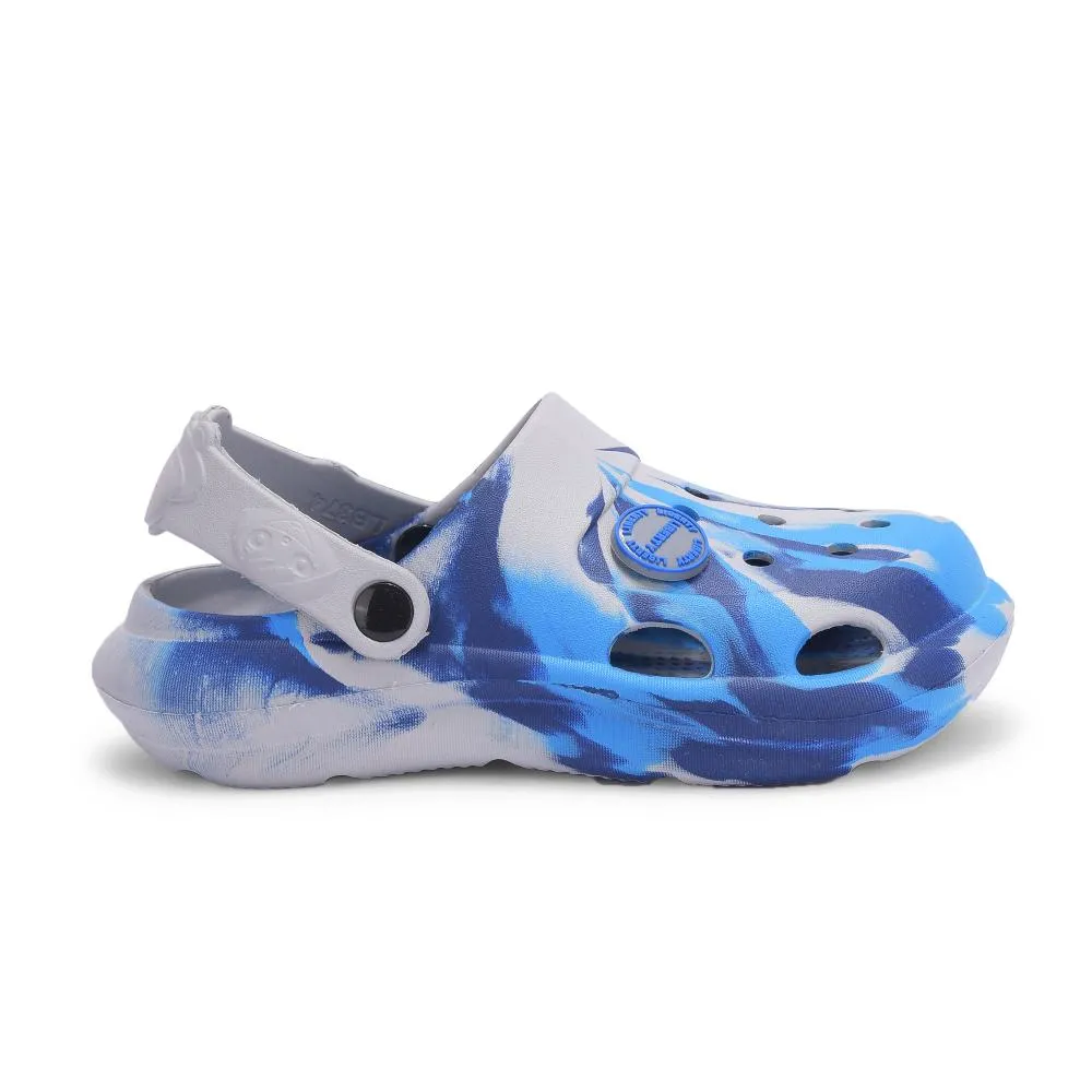 Lucy & Luke Navy Blue Slingback Clogs For Kids ALEX-02E By Liberty Anti Blister Collar