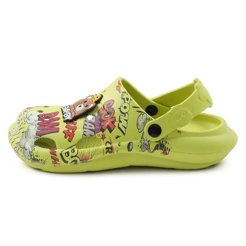 Lucy & Luke P. Green Casual Sling Back Clogs For Kids ALEX-10E By Liberty Tension Adjustment Laces