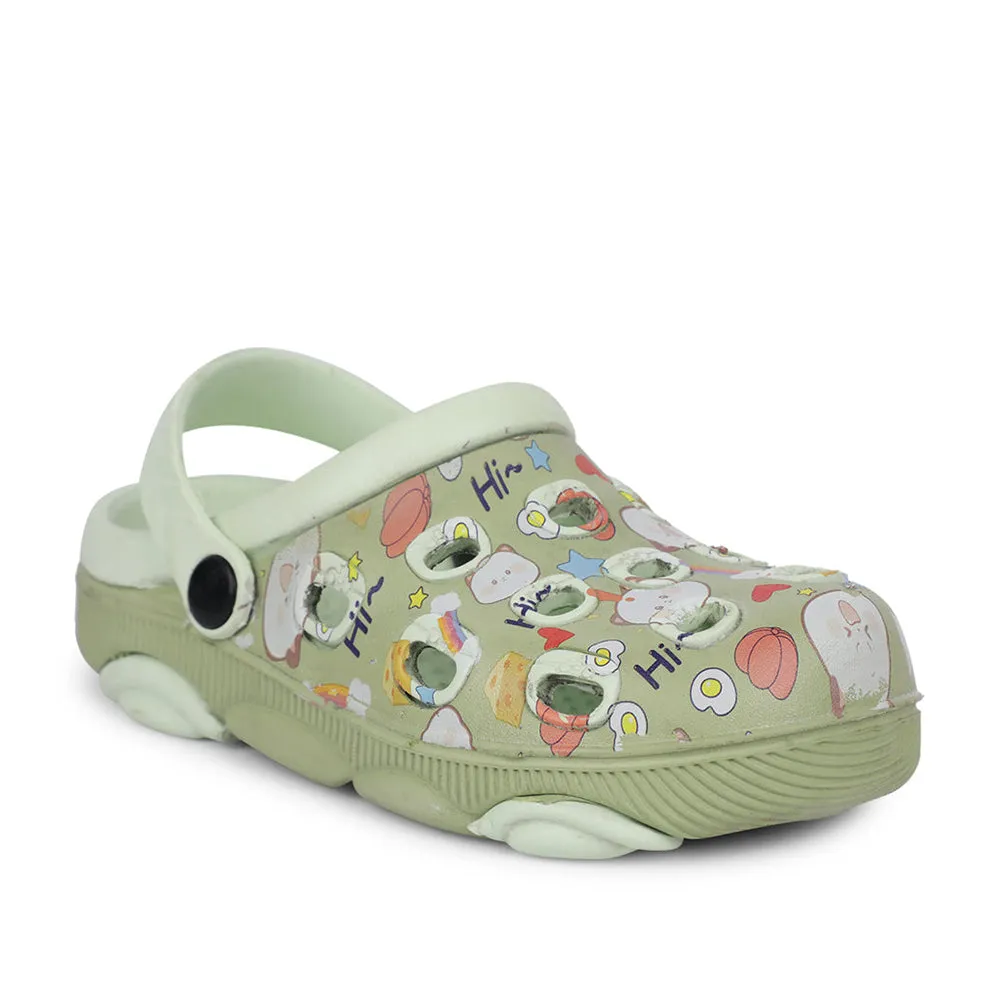 ergonomic - feature shoes Lucy&Luke Sea Green Casual Sling Back Clogs For Kids LPMXT-820 By Liberty