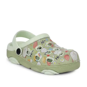 ergonomic - feature shoes Lucy&Luke Sea Green Casual Sling Back Clogs For Kids LPMXT-820 By Liberty
