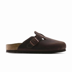 Birkenstock Boston Soft Footbed - Habana Oiled Leather Still Soul Windproof Fabric