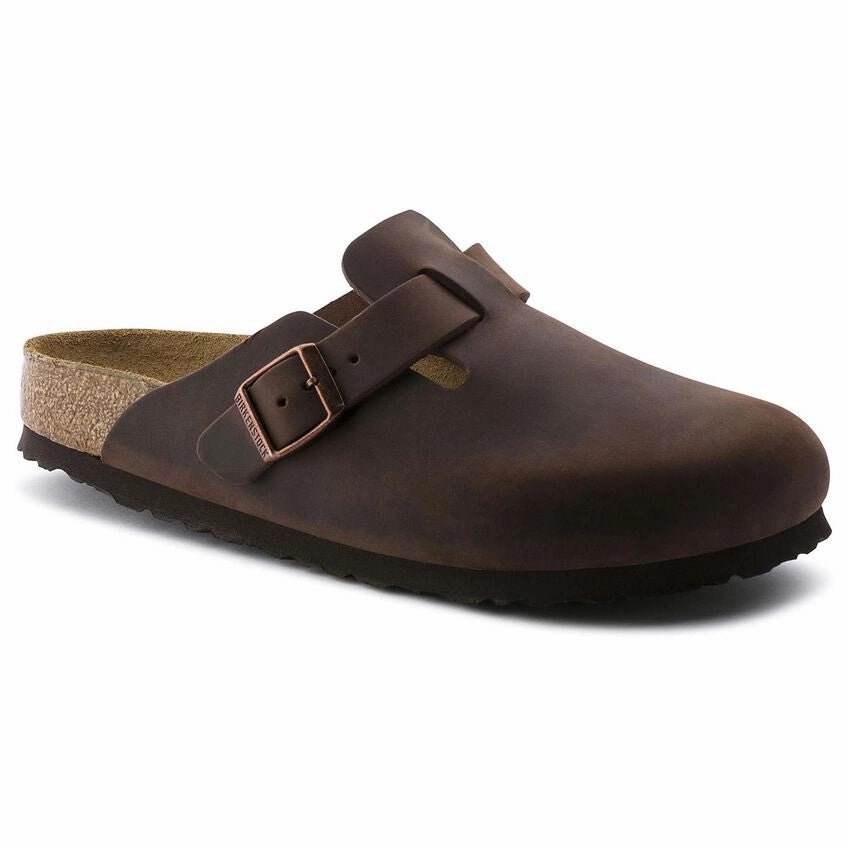 AntiStaticMaterial Antibacterial Treatment Birkenstock Boston Soft Footbed - Habana Oiled Leather