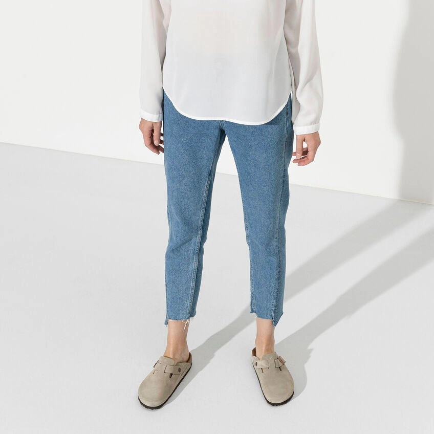 Birkenstock Boston Soft Footbed - Taupe Suede Model Edge Brave Mode