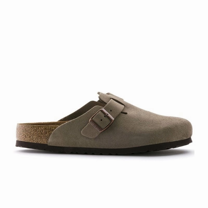 Layered Paneling Brave Mode Birkenstock Boston Soft Footbed - Taupe Suede