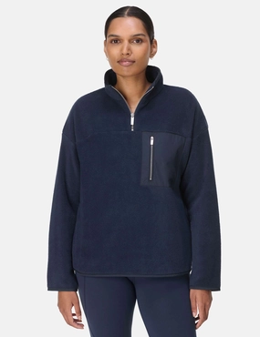 Mallow Half Zip Pullover - Navy Blue Opaque Core