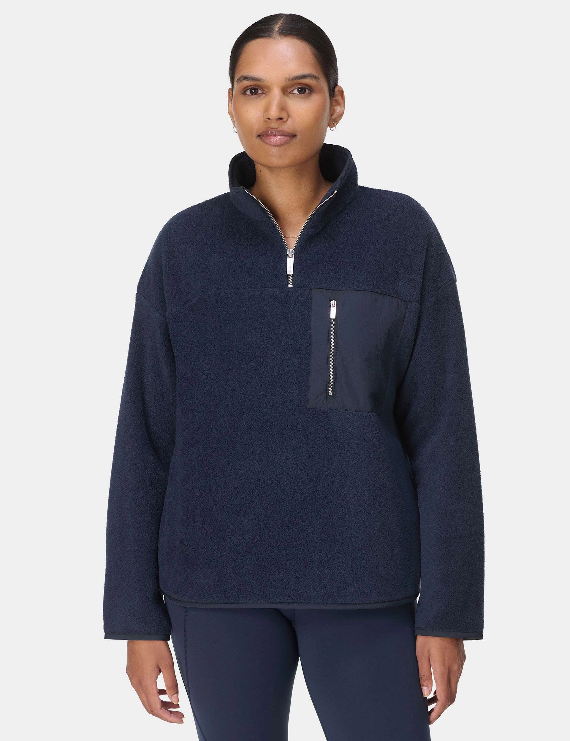 Mallow Half Zip Pullover - Navy Blue Opaque Core