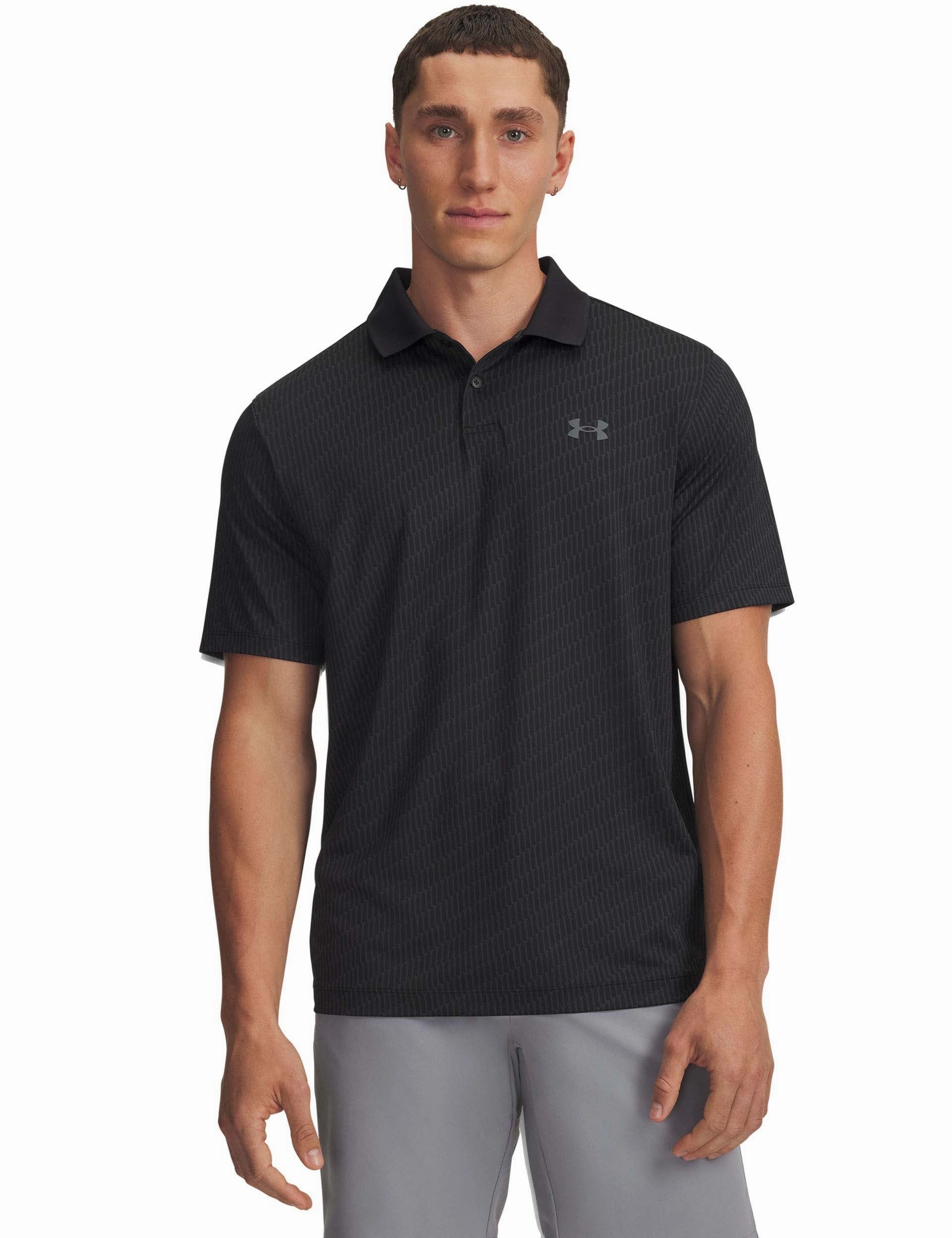 Matchplay Printed Polo - Black/Anthracite/Pitch Gray Comfy Fashion