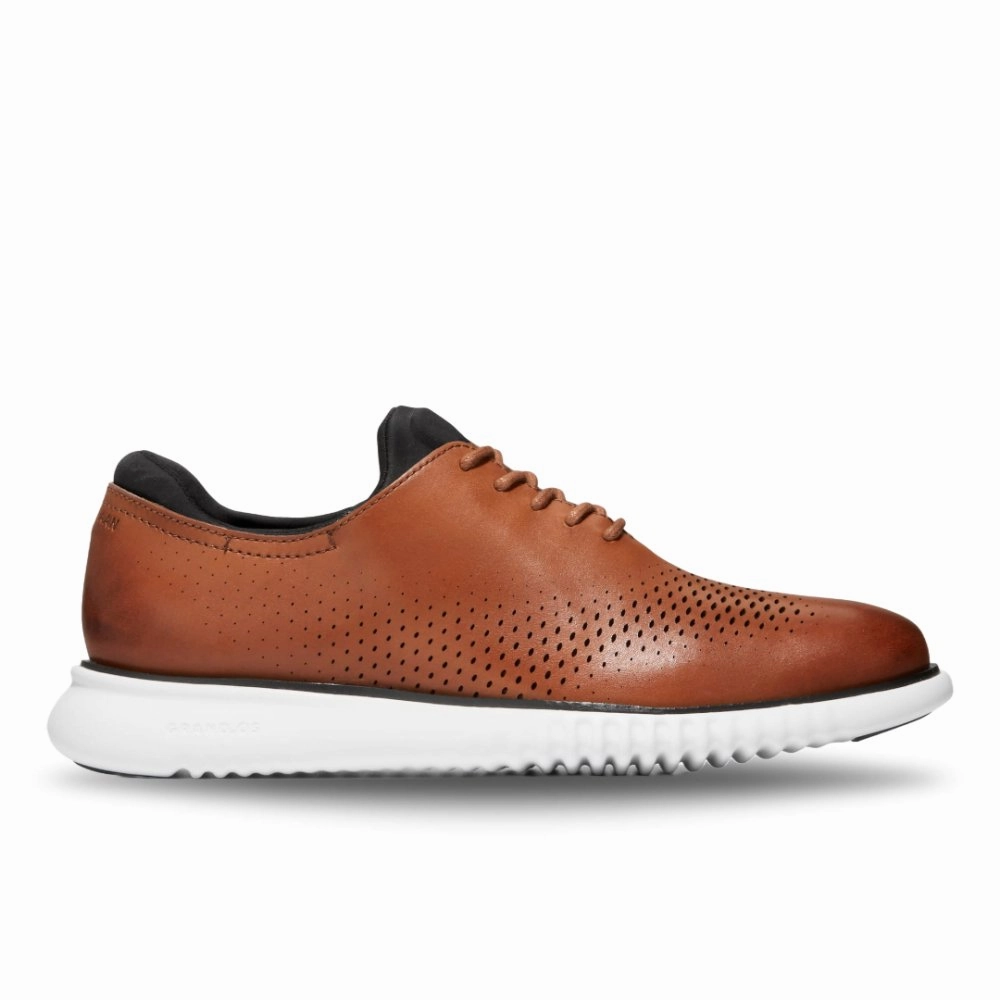 Glow Core Urban Cool Cole Haan Men's 2.Zerogrand Lined Laser Wingtip C27879 - British Tan/Ivory