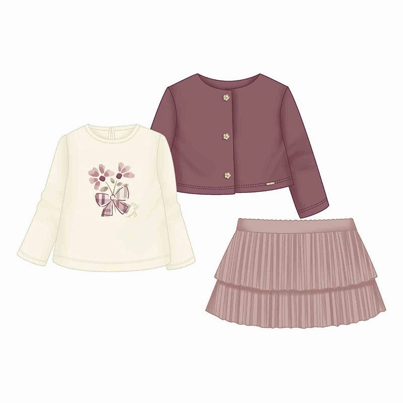 best - selling western Mayoral 3pc Skirt Set - Rose with Flowers