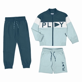 Little ones' wear Mayoral 3pc Tracksuit with Bermuda Shorts - Midnight