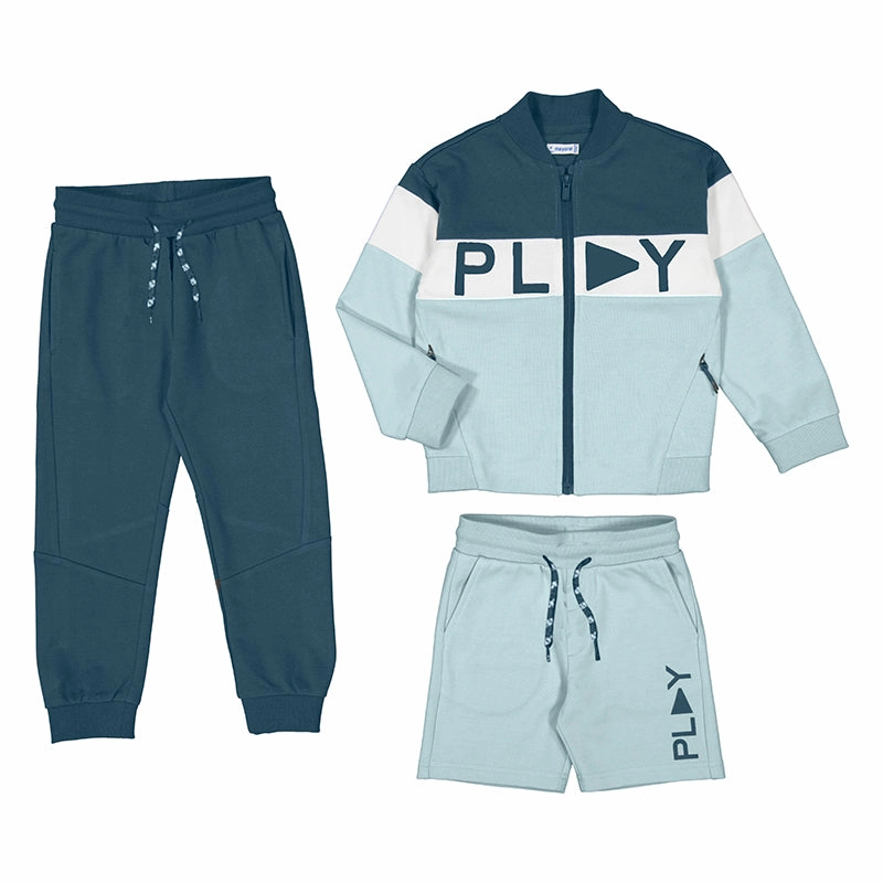 Mayoral 3pc Tracksuit with Bermuda Shorts - Midnight Tennis wear for kids Animal print clothes for children