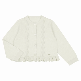 Mayoral Knit Cardigan - Natural Middle school kids' clothing Cozy