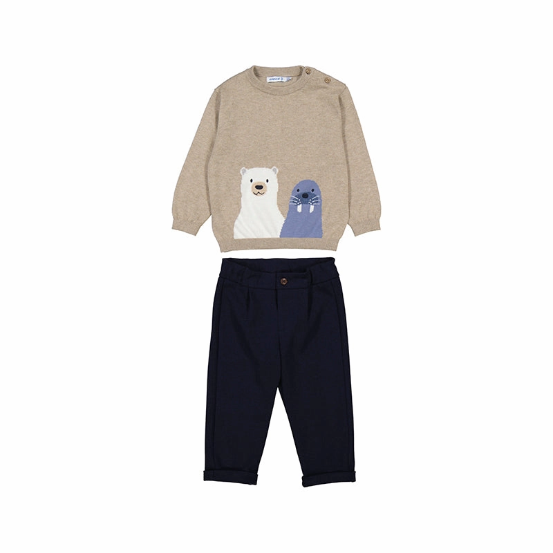 Little ones' wear Mayoral Long Pant with Sweater Set - Night