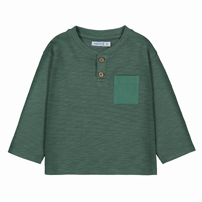 Airport outfits for kids Plain kids' clothes Mayoral Long Sleeve T-Shirt - Fir Green