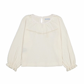Mayoral Long Sleeve T-Shirt - Macchiato Elastic Ruffled