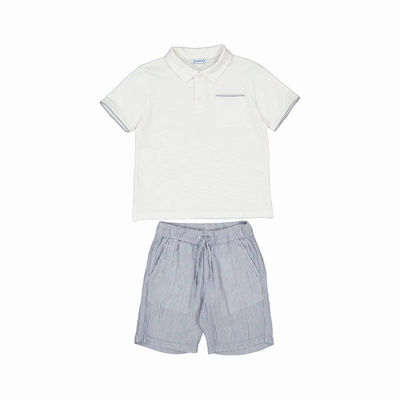 Mayoral Polo Short Set - Blue Latest