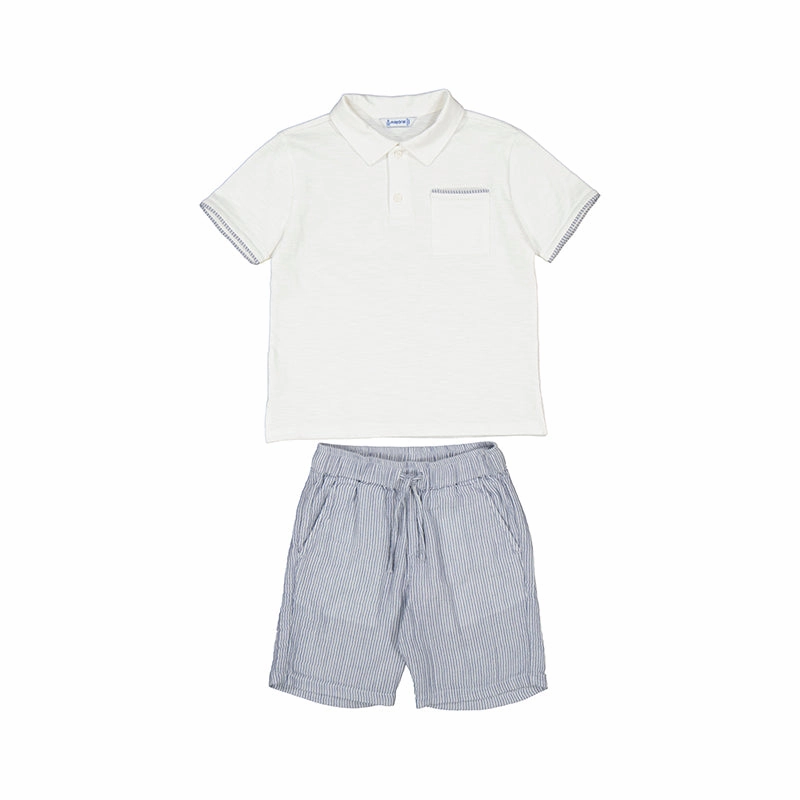 Mayoral Polo Short Set - Blue weekend School going kids' wear