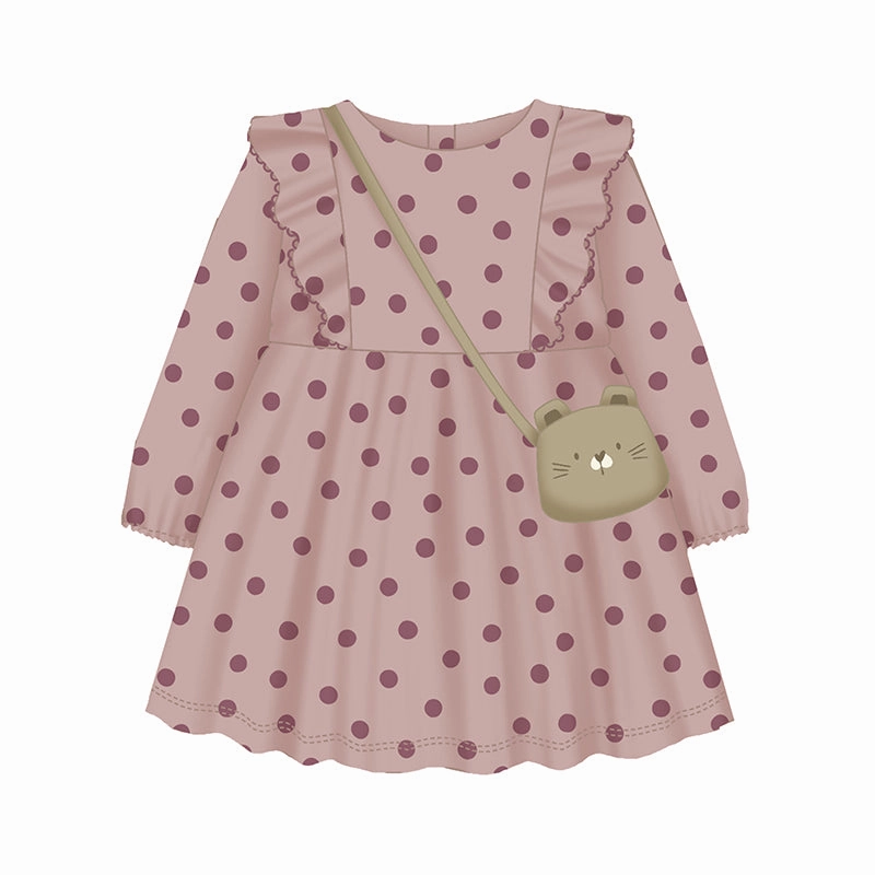 Space themed outfits for children Water resistant kids' apparel Mayoral Printed Dress with Bag - Crystal Polka-dot