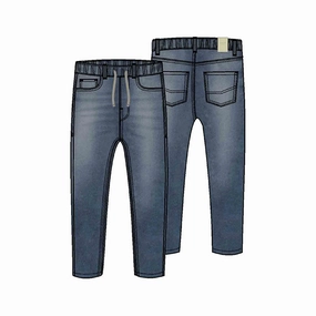 Mayoral Soft Denim Jogger Pants - Dark Blue Ombre colored kids' wear Washable