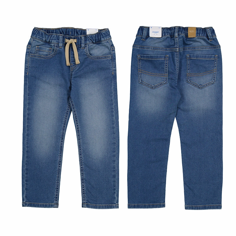 Baggy Mayoral Soft Denim Jogger Pants - Medium Blue