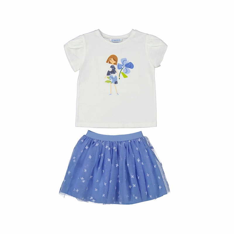 Slim - fit Recycled Mayoral Tulle Skirt Set - Indigo