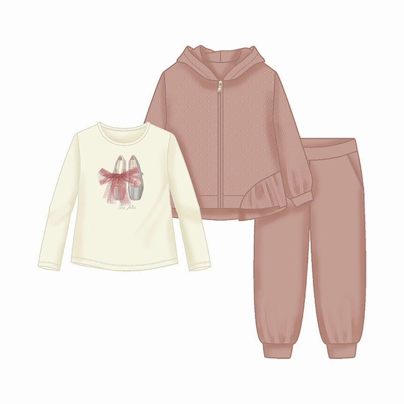 Mayoral Velour 3pc Tracksuit - Ballet Makeup Pink Anti - Bacterial best - selling