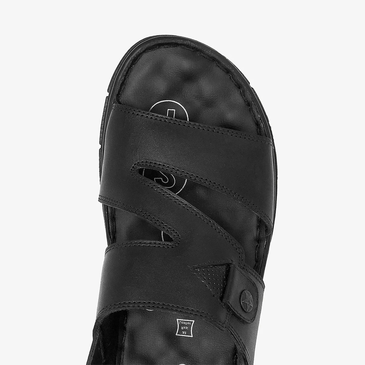 Men's Strappy Leather Sandals Pressure Dispersing Structure