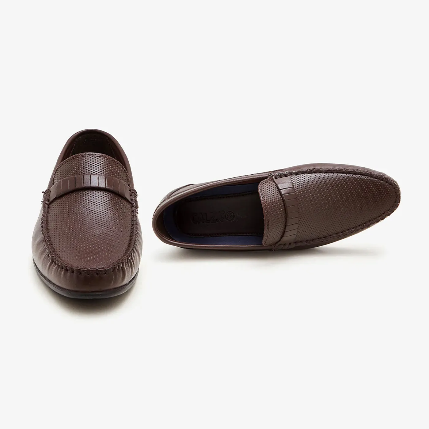proprioception - enhancing shoes running in a state park shoes Men's Textured Leather Loafers