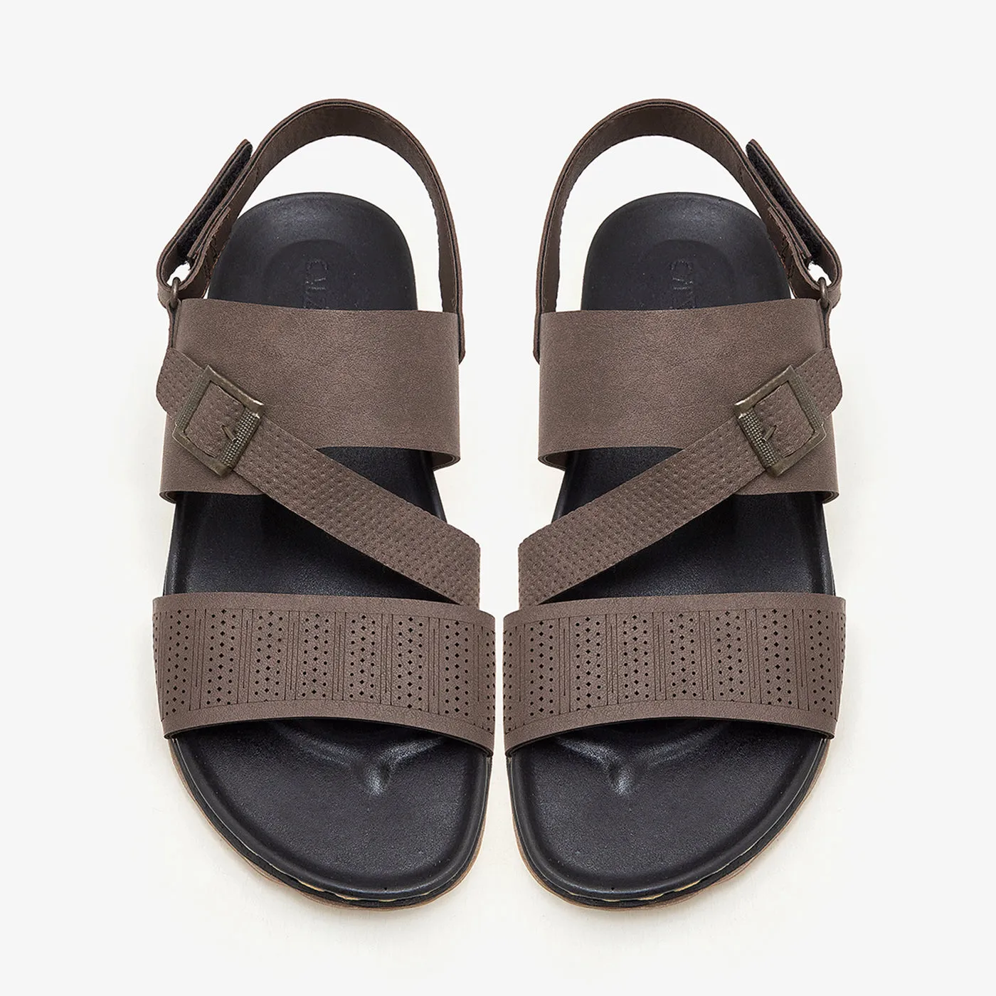 Centered Lacing Web Men's Relaxed Fit Sandals