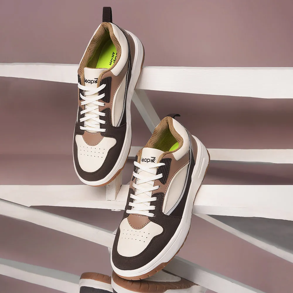 jungle shoes Leap7x Beige Casual Lacing Sneakers For Men LAPON-1E By Liberty