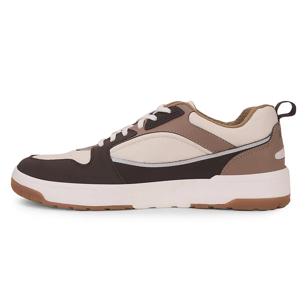 Leap7x Beige Casual Lacing Sneakers For Men LAPON-1E By Liberty Ventilated Insock