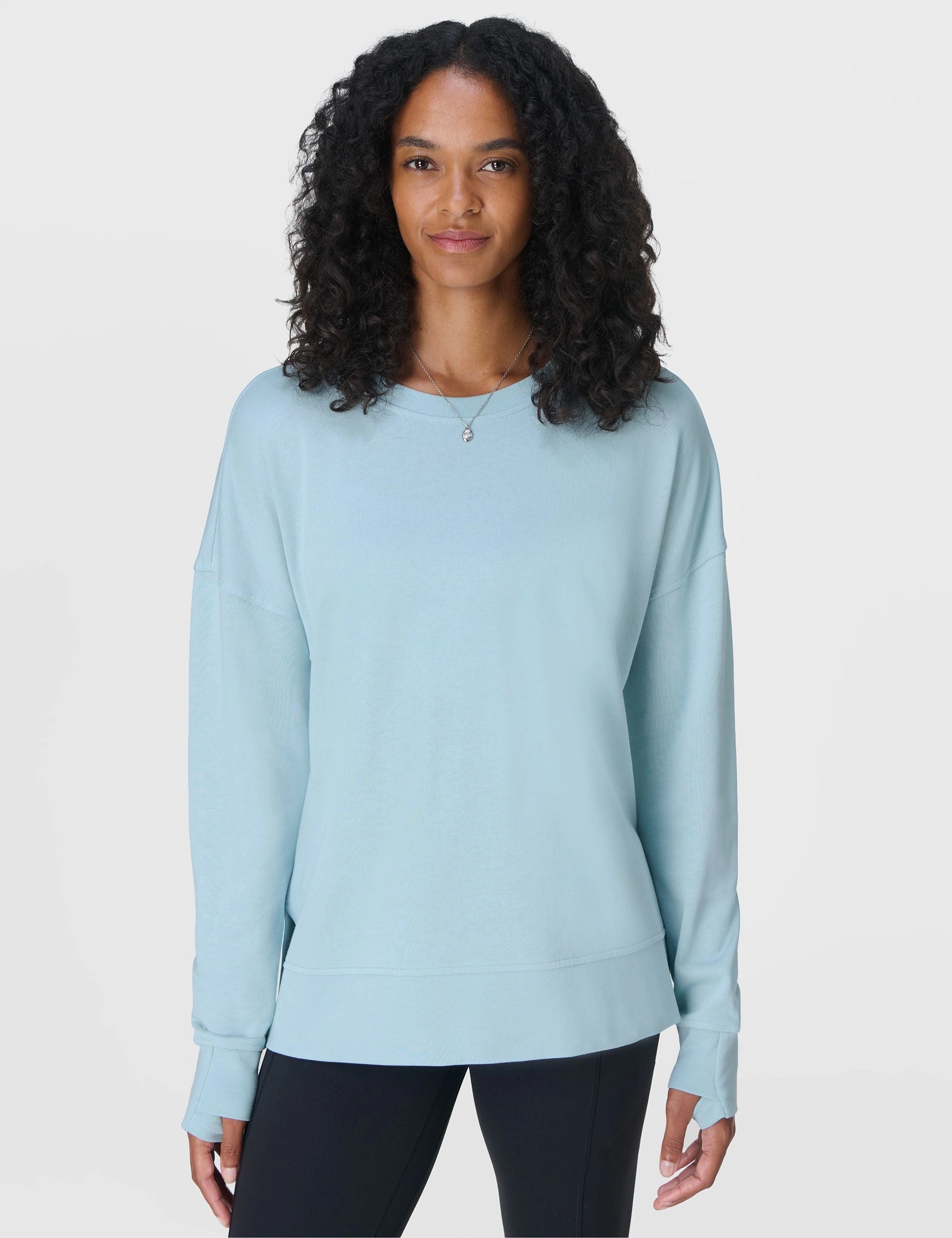 Shine Fit AntiPillingCloth After Class Longline Sweatshirt - Vista Blue