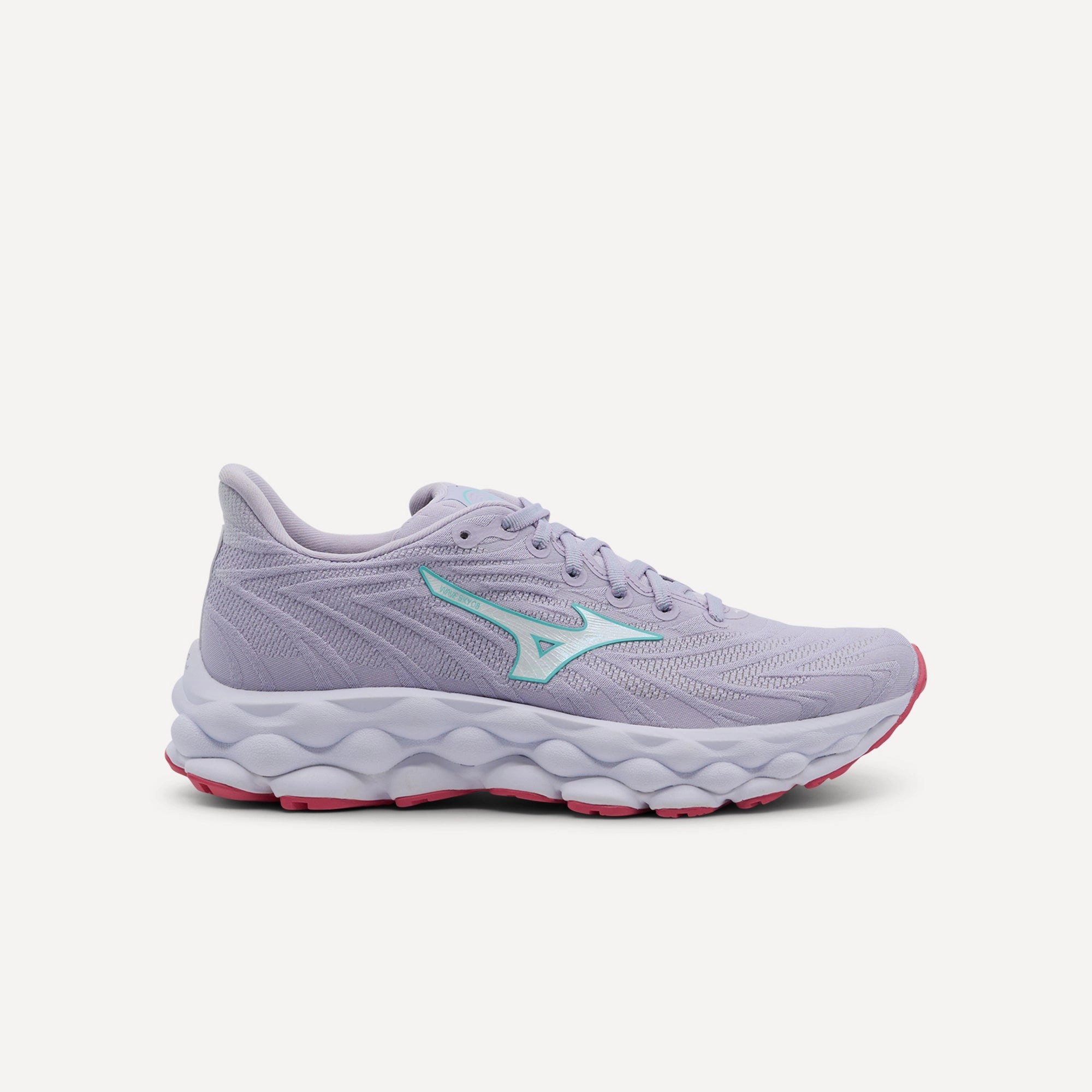Mizuno Wave Sky 8 Thistle / White / Carmellia Rose Womens Safe smooth - lining shoes
