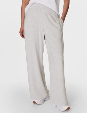 Modal Wide Leg Trousers - Light Grey Marl Tribal Soul