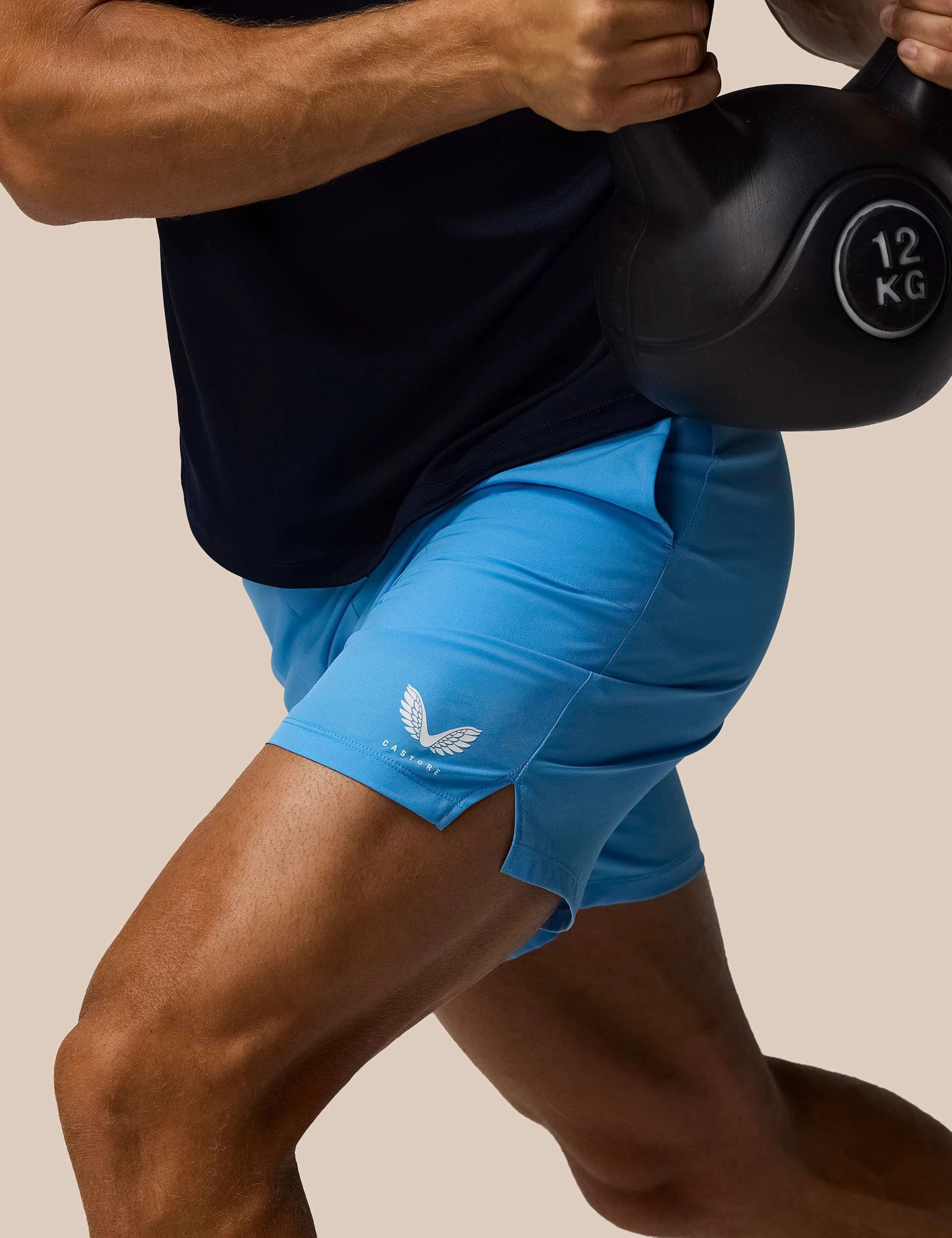 7?? Branded Elastic Shorts - Cool Blue Versatile Fashion