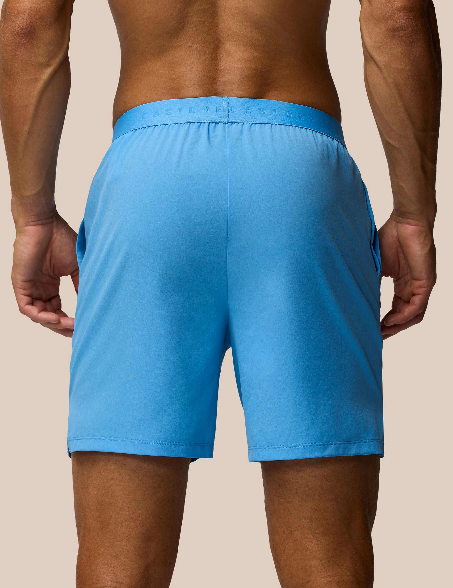AbrasionFree Edging Ocean Glow 7?? Branded Elastic Shorts - Cool Blue