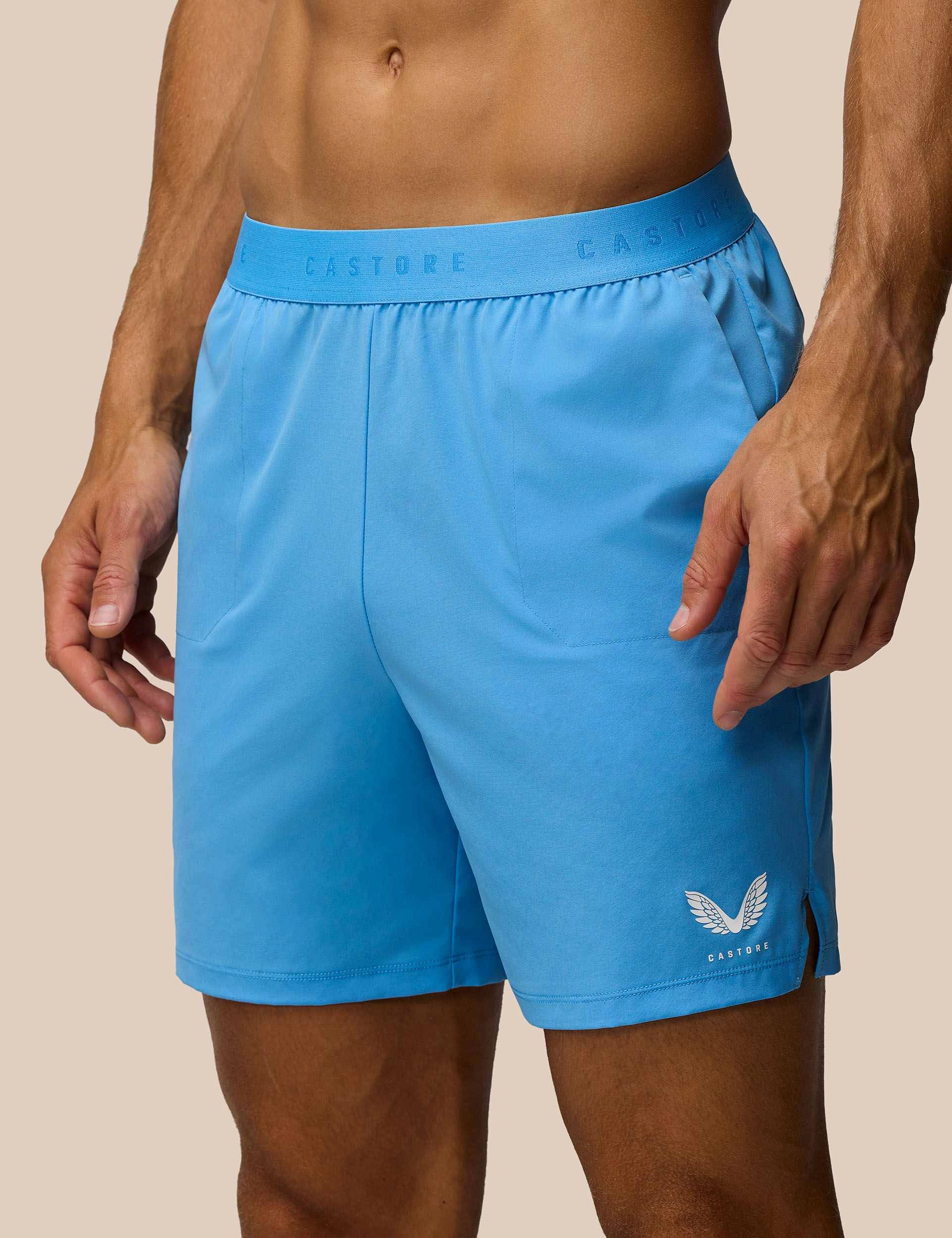 American Ease 7?? Branded Elastic Shorts - Cool Blue